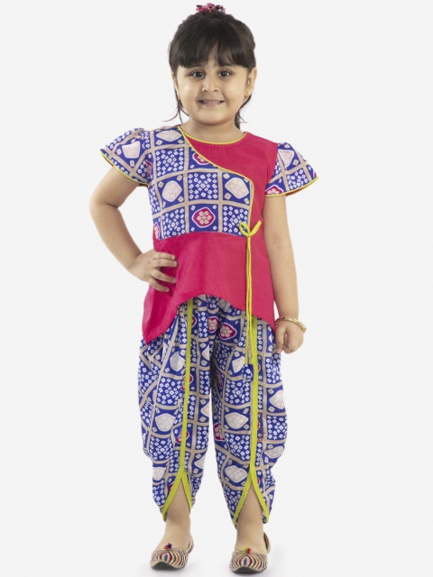 

KID1 Girls Pink & Blue Printed Kurti with Dhoti Pants