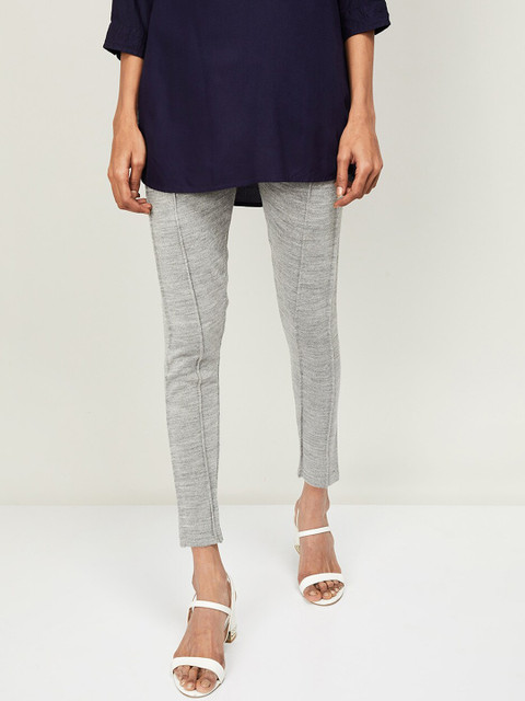 

Melange by Lifestyle Women Grey Solid Ankle Length Leggings