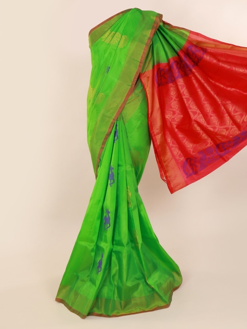 

Pothys Green Woven Design Pure Silk Saree
