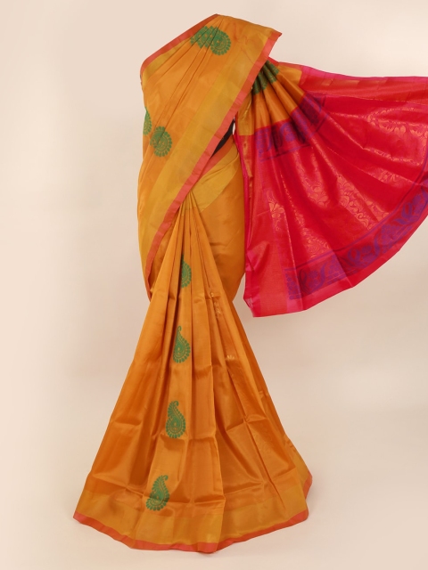 

Pothys Mustard Solid Saree
