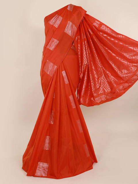 

Pothys Orange Printed Silk Cotton Saree