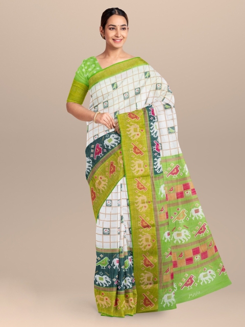 

KLM Fashion Mall Green Woven Design Saree