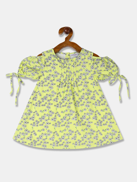 

Donuts Girls Yellow Printed A-Line Dress