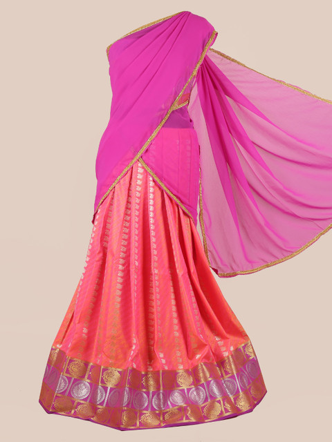 

Pothys Pink Embellished Half Saree