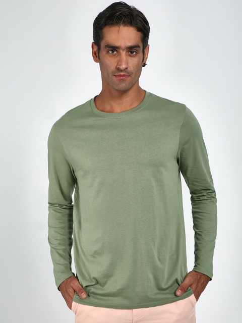 

Blue Saint Men Olive Green Printed Round Neck T-shirt
