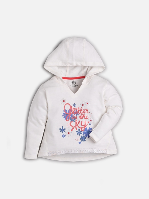 

TAMBOURINE Girls White Printed Sweatshirt