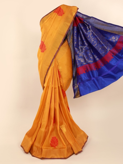 

Pothys Mustard Solid Saree