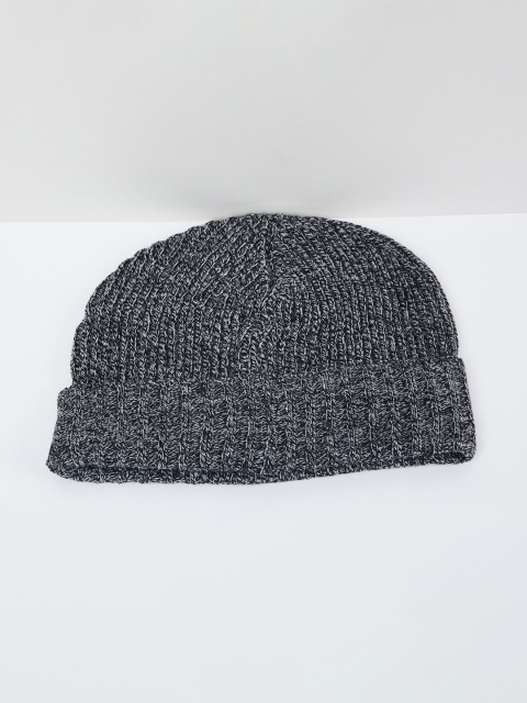 

max Men Grey Self Design Beanie