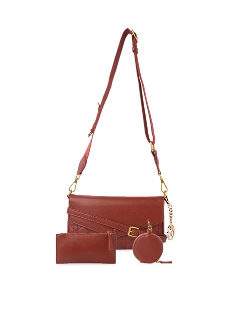 

Sole To Soul Brown Solid Sling Bag With Wallet & Pouch