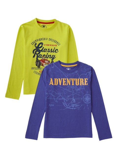 

Cub McPaws Boys Lime Green & Blue Pack of 2 Printed T-shirt