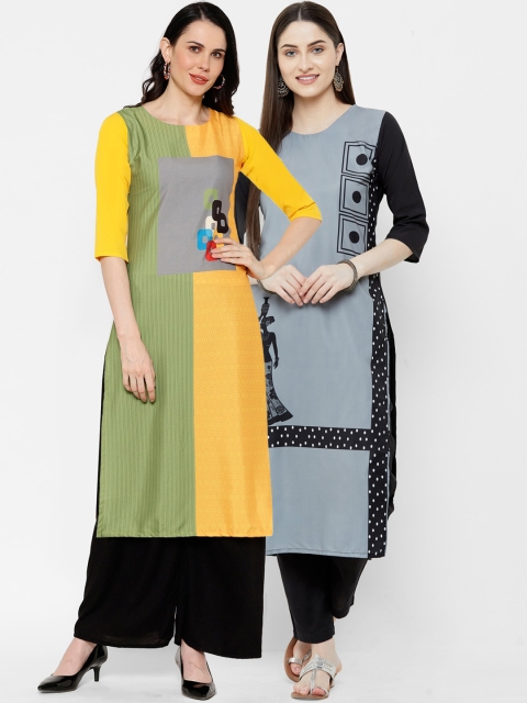 

7Threads Women Multicoloured Printed Straight Kurta, Multi