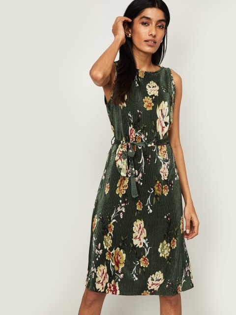 

CODE by Lifestyle Women Green Printed A-Line Dress