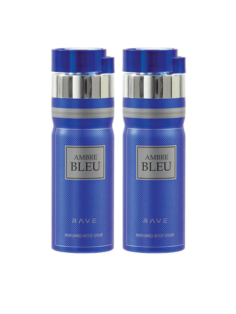 

RAVE Men Ambre Blue Deodorant 200ml Pack of 2, Transparent