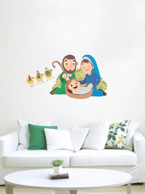 

rawpockets Green & Blue Lord Jesus Birth Story Wall Sticker