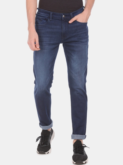 

U.S. Polo Assn. Men Navy Blue Tapered Fit Mid-Rise Clean Look Stretchable Jeans