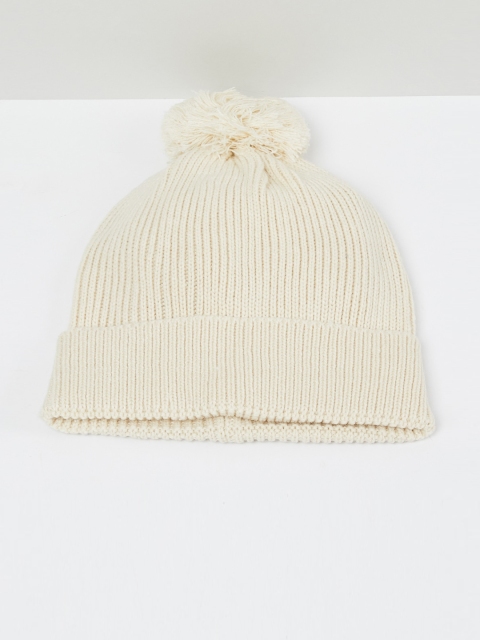 

max Women Beige Self Design Beanie
