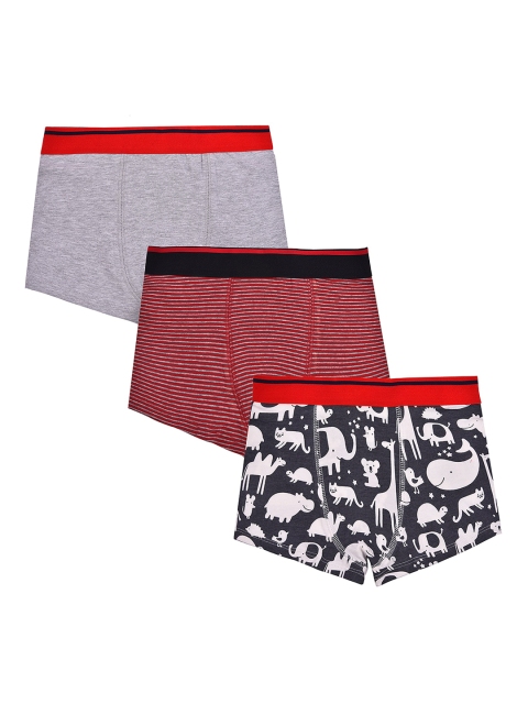 

Charm n Cherish Boys Pack Of 3 Multicoloured Trunks BWTR7, Grey