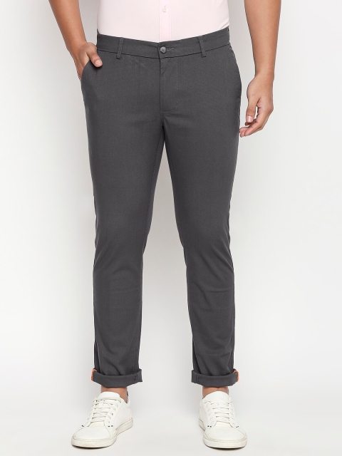 

Basics Men Grey Tapered Fit Solid Regular Trousers