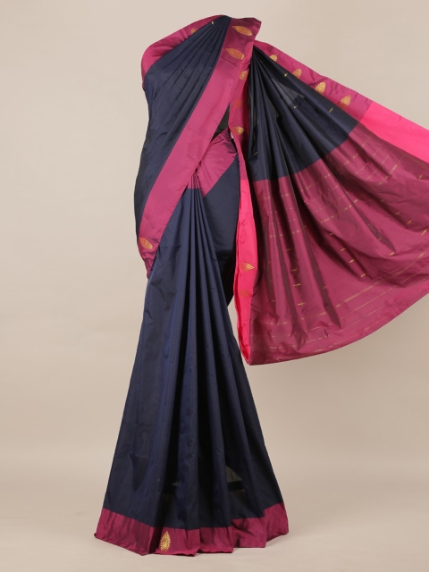 

Pothys Navy Blue Solid Arani Saree