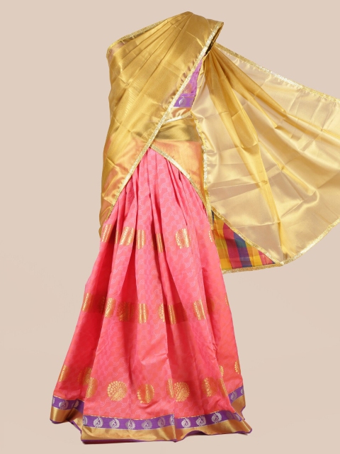 

Pothys Gold-Toned Woven Design Half Saree