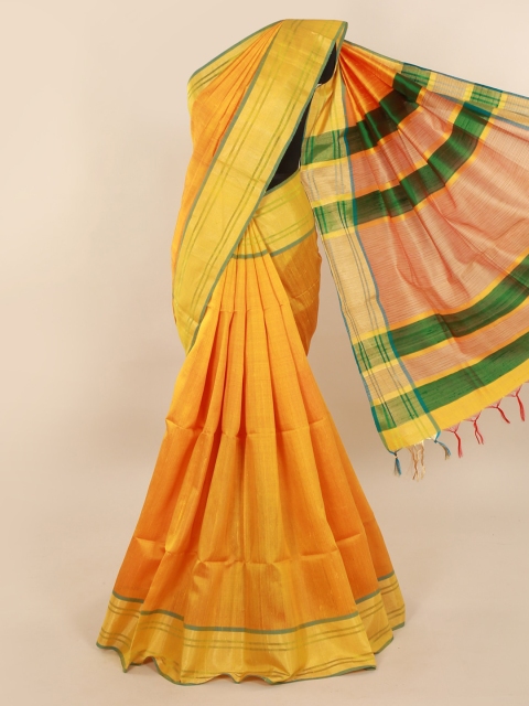 

Pothys Gold-Toned Solid Jute Silk Saree