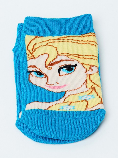 

max Girls Blue & Yellow Patterned Ankle-Length Socks
