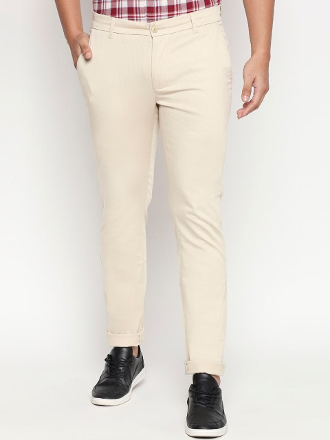 

Basics Men Beige Tapered Fit Solid Regular Trousers