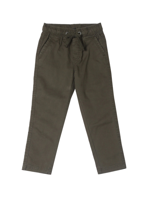 

Cherokee Boys Olive Green Regular Fit Solid Regular Trousers