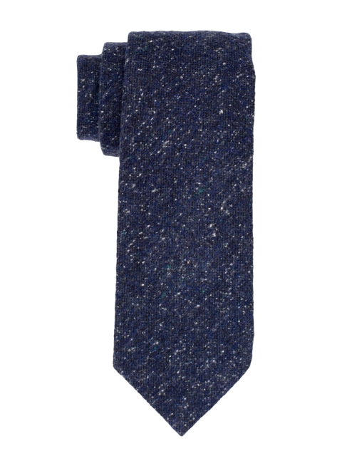 

The Tie Hub Navy Blue & White Woven Design Broad Tie