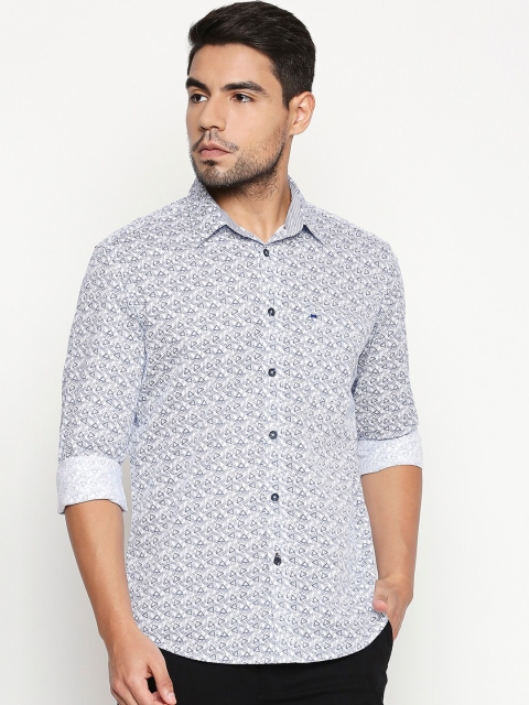 

Basics Men Blue & Black Slim Fit Printed Casual Shirt