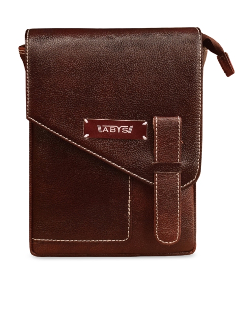 

ABYS Unisex Brown Solid Leather Messenger Bag