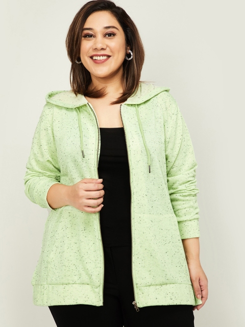 

nexus Women Green Self Design Sweatshirt