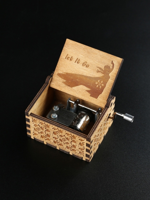 

Bigsmall Brown Wooden Let It Go Frozen Music Box