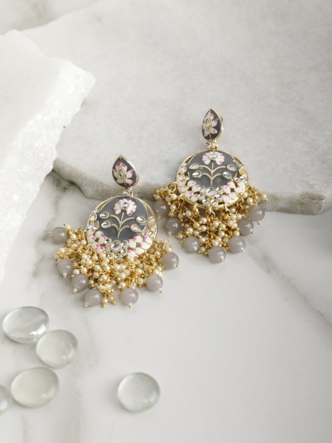 

Priyaasi Gold-Plated Contemporary Drop Earrings