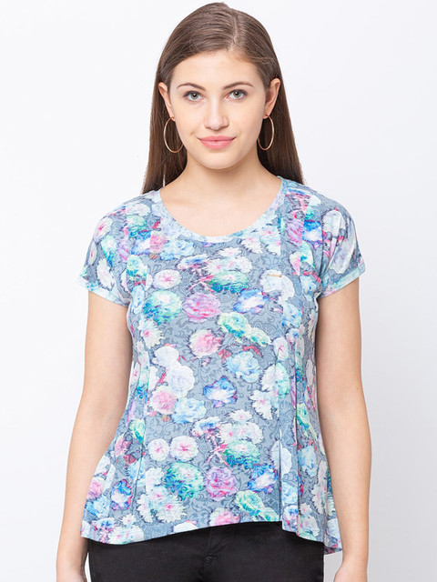 

Juliet Women Blue Floral Printed Top
