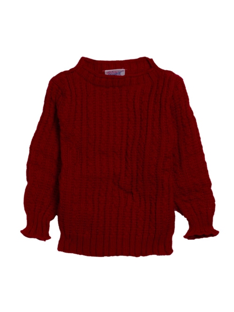 

Little Angels Kids Marron Self Design Sweater, Maroon