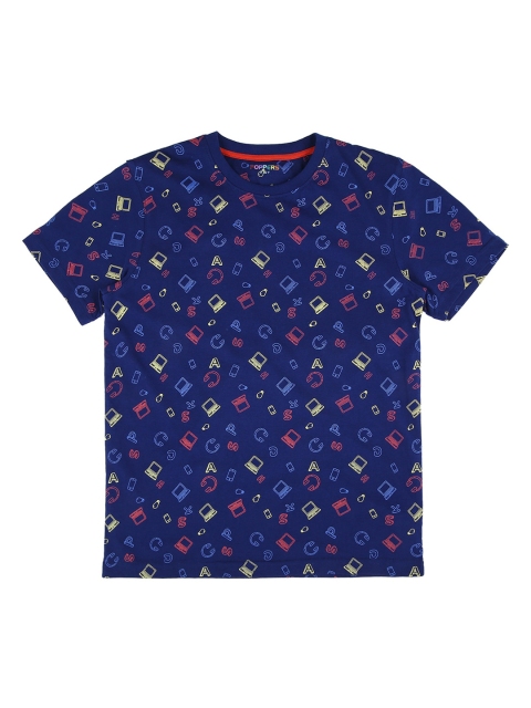 

POPPERS by Pantaloons Boys Navy Blue Printed Round Neck T-shirt