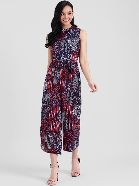 

Zink London Women Blue & Red Printed Capri Jumpsuit