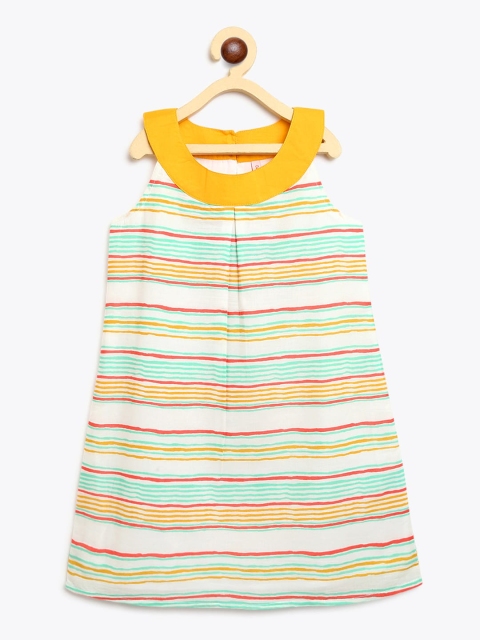 

Campana Girls White Striped A-Line Dress