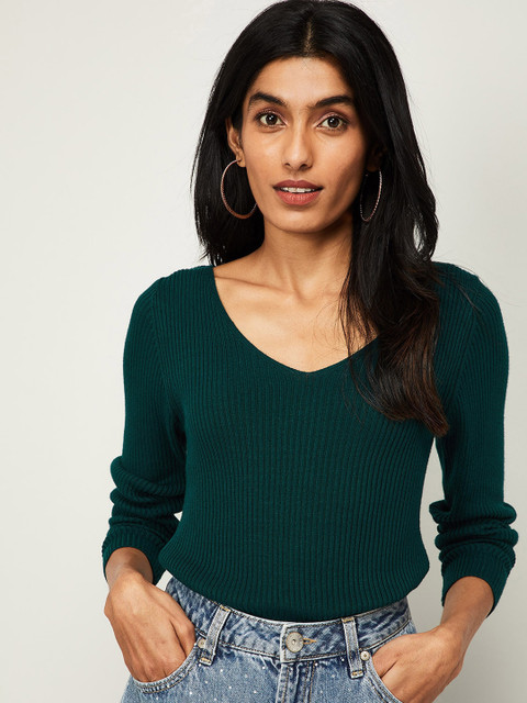 

Ginger by Lifestyle Women Green Solid Top
