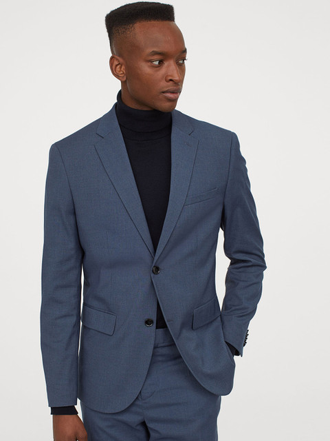 

H&M Men Blue Solid Jacket Slim Fit