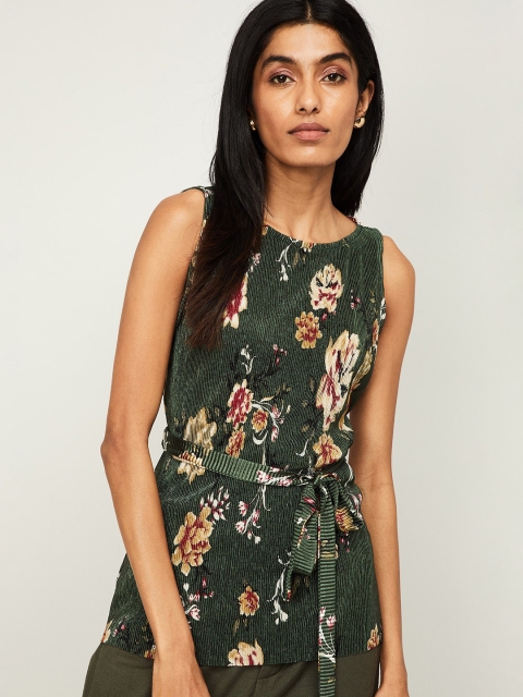 

CODE by Lifestyle Olive Green Floral Printed Top