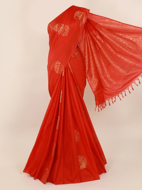 

Pothys Red Woven Design Silk Cotton Saree