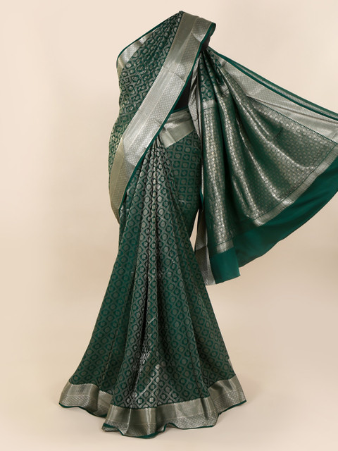 

Pothys Green Pure Silk Woven Design Mysore Silk Saree
