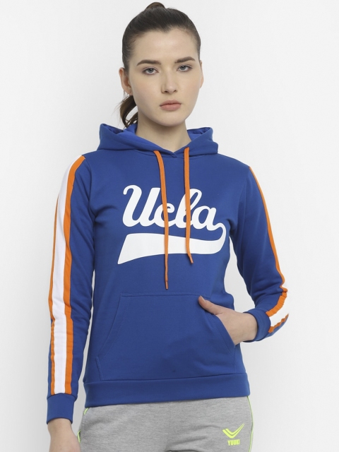 

UCLA Women Blue & White Printed Hooded Sweatshirt