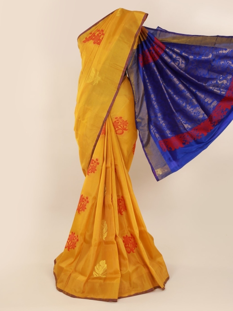 

Pothys Mustard Yellow Woven Design Pure Silk Saree