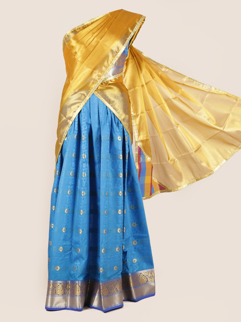 

Pothys Blue Woven Design Half Saree