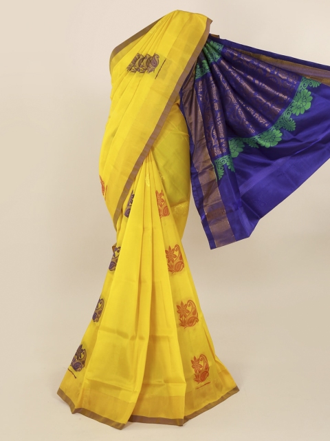 

Pothys Yellow Printed Pure Silk Saree