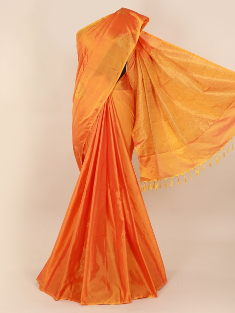 

Pothys Orange Printed Silk Cotton Saree
