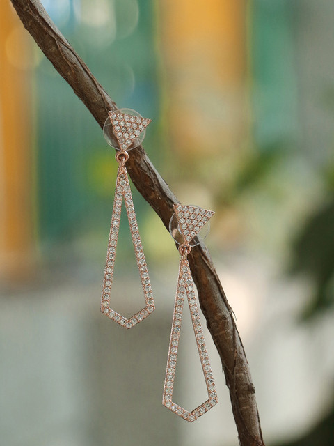 

Adwitiya Collection Rose Gold Geometric Drop Earrings